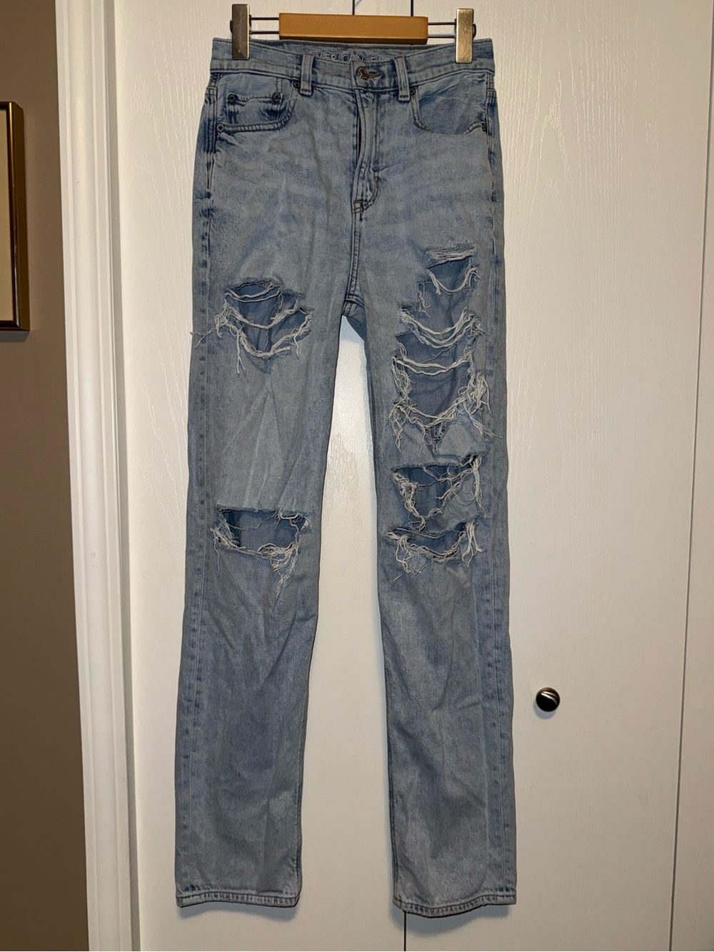 AE Dreamy Drape Stretch Ripped Super High-Waisted Baggy Wide-Leg Jean